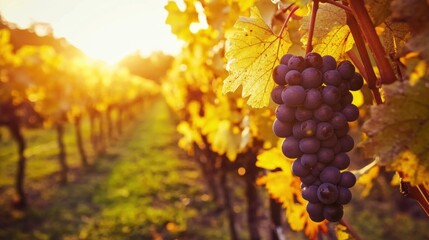 Fototapeta premium Vineyard at sunset