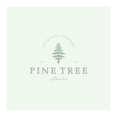 simple pine or fir tree logo,evergreen.for pine forest,adventurers,camping,nature,badges and business.vector