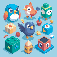 3d cute clay icon toy american bobtail cat isolated on white background.eps