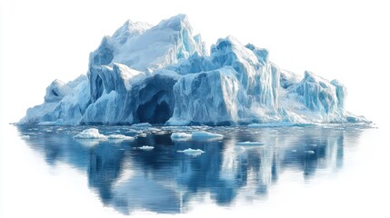 Global warming clipart featuring melting ice caps and rising temperatures on a white background