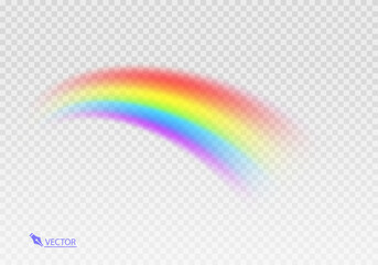 Graphic rainbow with transparent background  Shape arch realistic isolated on white transparent background. Colorful light and bright design element