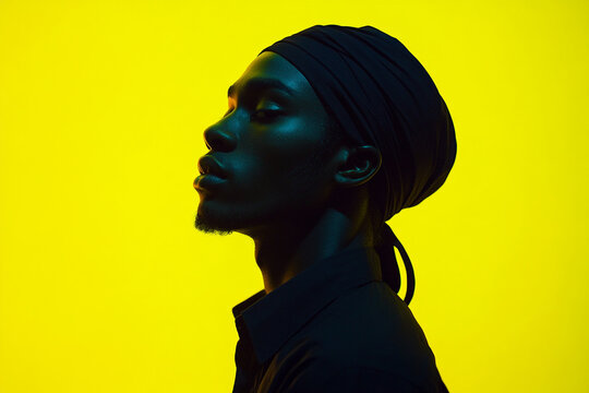 Potrait of Native dressed African men head tie