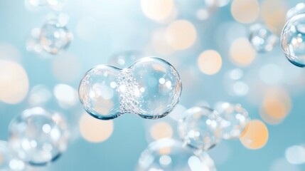 Ethereal Bubbles in Soft Light, delicate bubbles drifting gracefully, enhancing a serene ambiance, minimalist backdrop, inviting tranquility and openness, enchanting visual delight