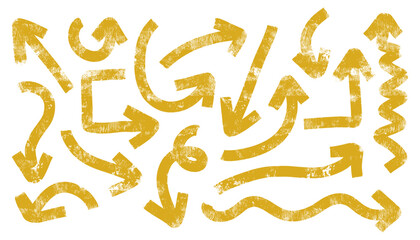 Hand drawn brush vector arrows