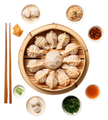 Fototapeta premium PNG Dim sum chopsticks dumpling food.