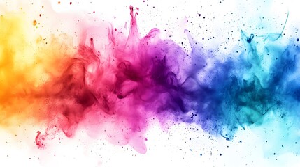 Watercolor splash color background vector illustration, white background, colorful splash, rainbow colors,