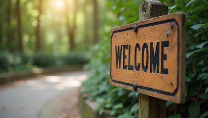 Fototapeta premium Welcome Sign at Park Entrance