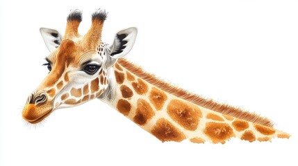 Obraz premium Illustration of a giraffe's distinctive long tongue on a white background