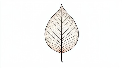 Obraz premium Serene Minimalist Leaf Detail with Delicate Vein Patterns in Gentle Natural Lighting