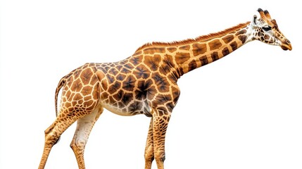 Fototapeta premium Isolated giraffe clipart with no background distractions on a white background