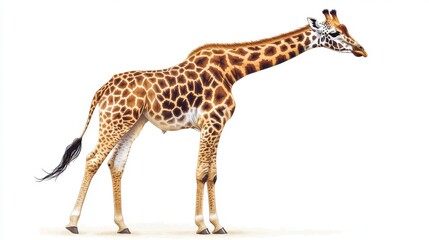 Fototapeta premium Isolated giraffe clipart with no background distractions on a white background