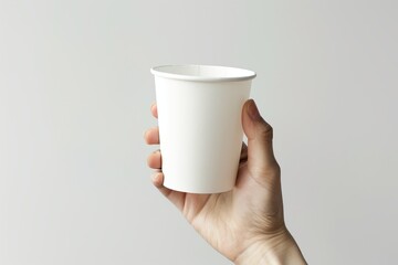 White paper cup isolated on white background