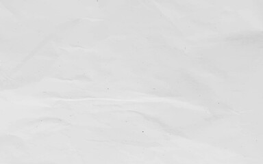 White crumpled craft paper texture as background. Light grey paper texture, Old vintage page or grunge vignette of old newspaper. Pattern rough art creased grunge letter with copy space for text.