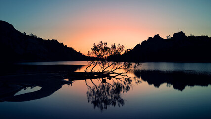 Sunrise at the Corsican lake