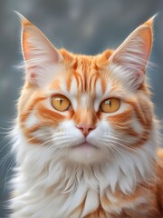 Fototapeta premium portrait of Orange and white cute cat 