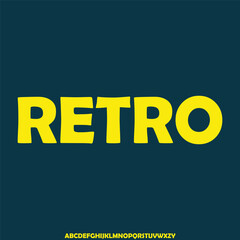 retro font alphabet typeface vector