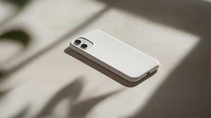Fototapeta premium white phone case placed on a neutral surface