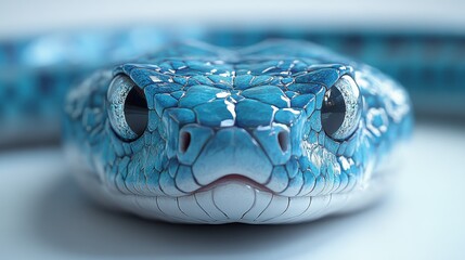 Fototapeta premium Serpent slithering on white background