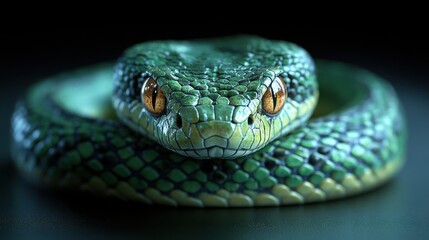 Obraz premium Serpent slithering on white background