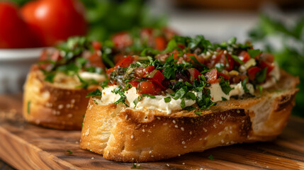 bruschetta with tomato and basil