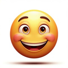 Fototapeta premium Emoji, 3D Facial Expression, smile, white background