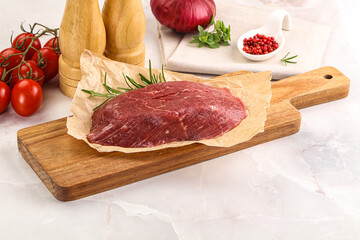 Raw beef meat uncocked steak