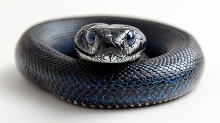 Fototapeta premium Snake coiled on a white background