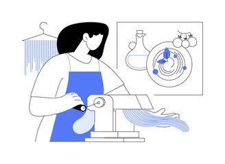 Pasta making isolated cartoon vector illustrations.