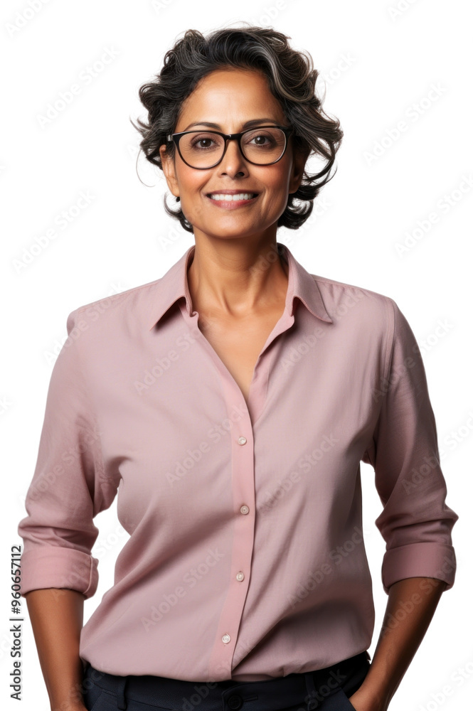 Canvas Prints PNG A happy healthy middle age indian business woman photo photography accessories.