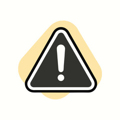 a Warning Sign with Exclamation Point Safety Alert Icon  vector silhouette illustration 