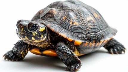 Obraz premium Turtle in a rescue center on white background