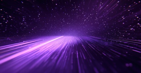 Fototapeta premium purple background with white lines of light, creating an atmosphere of speed and motion