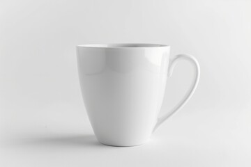 Fototapeta premium A clear, high-resolution image of a new, pristine white ceramic coffee mug against a clean white background