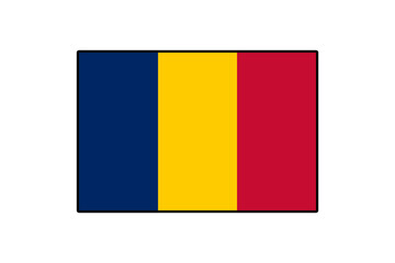 The flag of Chad displays vertical stripes of blue, yellow, and red. These colors symbolize the country's heritage and culture. The design is bold and simple, representing national identity.