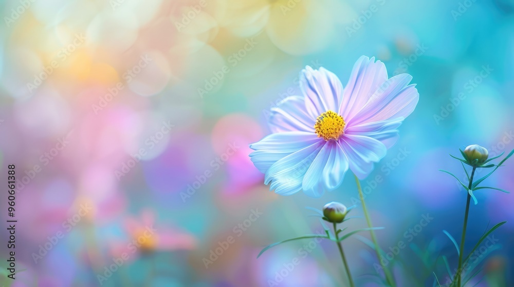 Wall mural Beautiful flower with soft colors blurred for background