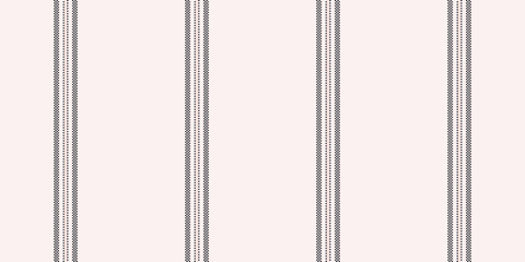 Fototapeta premium Textile fabric vertical background, linen seamless pattern textile. Customized stripe texture vector lines in sea shell and black colors.