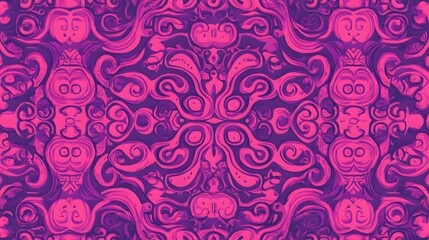 Flowers, Florals, Waves, Shapes, Pink and Purple, Abstract Image, Texture, Pattern Background, Wallpaper, Cover and Screen for Smartphone, PC, Laptop, 9:16 and 16:9 Format