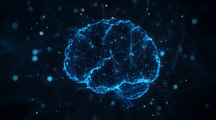 Obraz premium Futuristic neural network brain showcasing technological feel