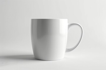 Fototapeta premium A clear, high-resolution image of a new, pristine white ceramic coffee mug against a clean white background