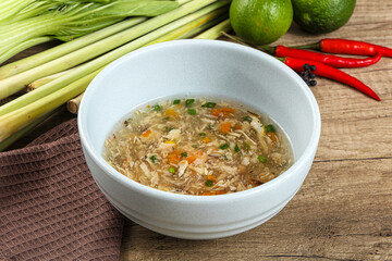 Asian gourmet crab soup with spices