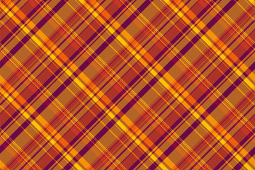 Duvet cover fabric texture check, overlayed background plaid seamless. Daisy tartan vector textile pattern in red and orange colors.