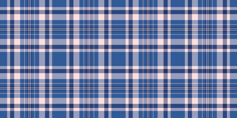 Tradition vector fabric plaid, top texture background textile. Stitch check seamless pattern tartan in pastel and blue colors.