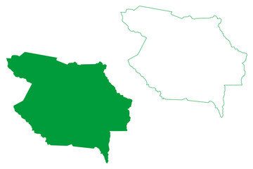 Baixa Grande municipality (Bahia state, Municipalities of Brazil, Federative Republic of Brazil) map vector illustration, scribble sketch Baixa Grande map