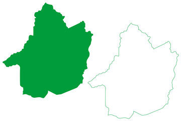 Banzae municipality (Bahia state, Municipalities of Brazil, Federative Republic of Brazil) map vector illustration, scribble sketch Banzae map