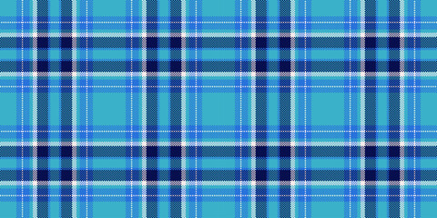 Fototapeta premium Azul textile background tartan, oilcloth plaid pattern texture. Mosaic seamless fabric vector check in blue and cyan colors.