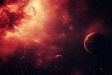 red maroon  space background - Generative AI