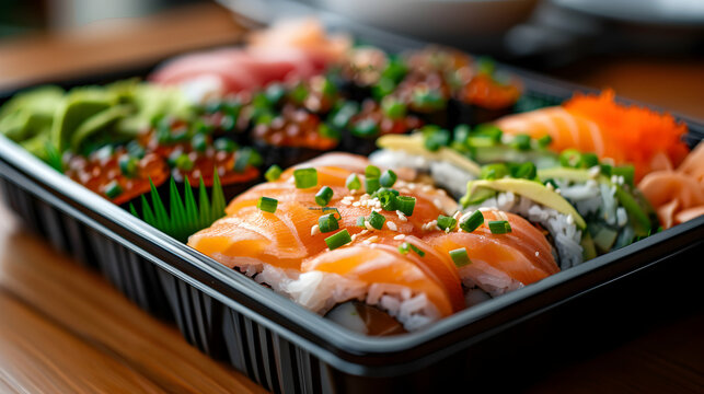 Gourmet Sushi Platter Dense Forest Volcanic Eru