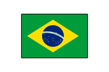 The vibrant flag of Brazil features a green background with a yellow diamond containing a blue globe and white stars. It symbolizes the rich culture and history of the nation.