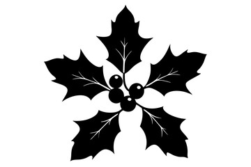 Christmas mistletoe icon. New Year and Christmas symbol. isolated vector silhouette image