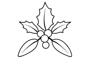 Christmas mistletoe icon. New Year and Christmas symbol. isolated vector silhouette image